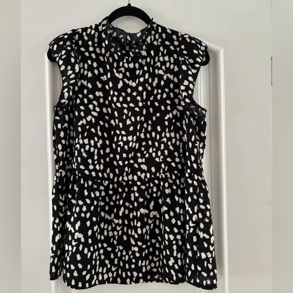 NWOT - Leopard Print Pleated Babydoll Top